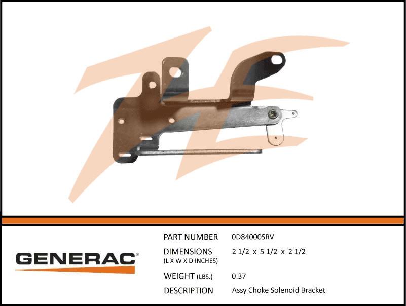 Generac 0D84000SRV  Assembly  CHOKE SOLENOID Bracket Product is OBSOLETE Dropshipped from Manufacturer