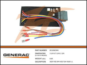 Generac 0E3306CSRV  Assembly  PCB 3PH VOLT DIV 416V L-L Product is OBSOLETE Dropshipped from Manufacturer