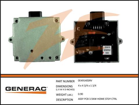 Generac 0E49140SRV  Assembly  PCB 3.5KW HOME STDY CTRL Dropshipped from Manufacturer
