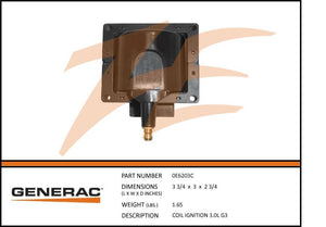 Generac 0E6203C Coil Ignition 3.0L G3 Product is OBSOLETE Dropshipped from Manufacturer