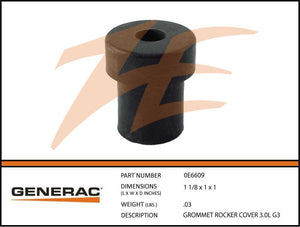 Generac 0E6609 GROMMET Rocker Cover 3.0L G3 Dropshipped from Manufacturer