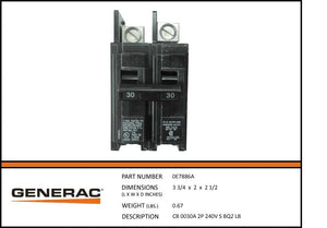 Generac 0E7886A CB 0030A 2P 240V S BQ2 LB Product is OBSOLETE Dropshipped from Manufacturer