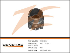 Generac 0E92950SRV  Assembly  THROTTLE 28MM Product is OBSOLETE Dropshipped from Manufacturer