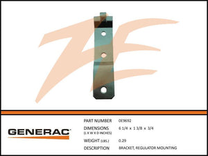 Generac 0E9692 Bracket, Regulator MOUNTING Product is OBSOLETE Dropshipped from Manufacturer