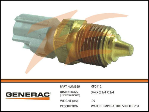 Generac 0F0112 Water TEMPERATURE Sender 2.5L Product is OBSOLETE Dropshipped from Manufacturer