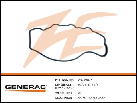 Generac 0F17040217 Gasket, Rocker Cover Product is OBSOLETE Dropshipped from Manufacturer OBSOLETE