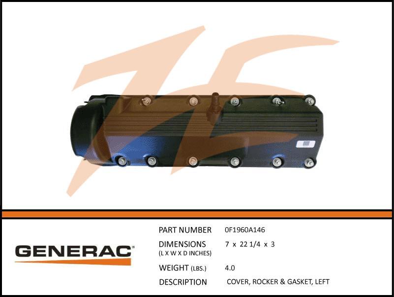 Generac 0F1960A146 Rocker Cover and Gasket Left Dropshipped from Manufacturer