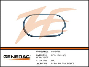 Generac 0F1960A201 Spacer To Intake Manifold Gasket Dropshipped from Manufacturer OBSOLETE