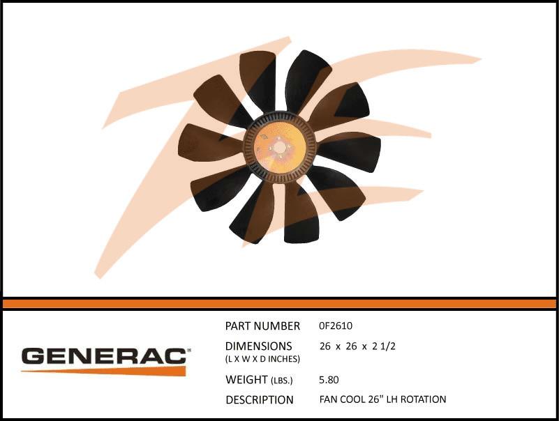 Generac 0F2610 Cooling Fan 26