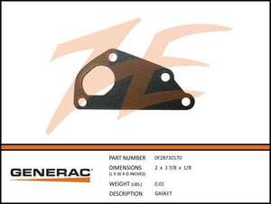 Generac 0F28730170 Gasket Dropshipped from Manufacturer OBSOLETE