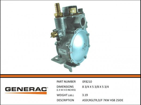 Generac 0F8210 Assembly RGLTR,D/F 7KW HSB 2SIDE Dropshipped from Manufacturer