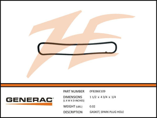 Generac 0F8286E109 Gasket, SPARK PLUG HOLE Product is OBSOLETE Dropshipped from Manufacturer OBSOLETE