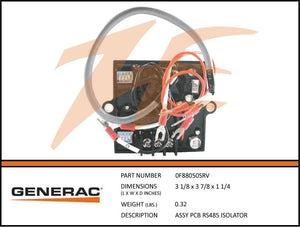 Generac 0F88050SRV PCB RS485 Isolator Assembly Dropshipped from Manufacturer