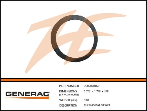 Generac 0G02070166 Thermostat Gasket Dropshipped from Manufacturer OBSOLETE