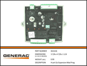 Generac 0G3226 H-PNL I/O EXPANSION MOD PROG Dropshipped from Manufacturer