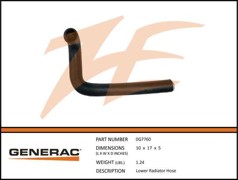 Generac 0G7760 Lower Radiator Hose Dropshipped from Manufacturer