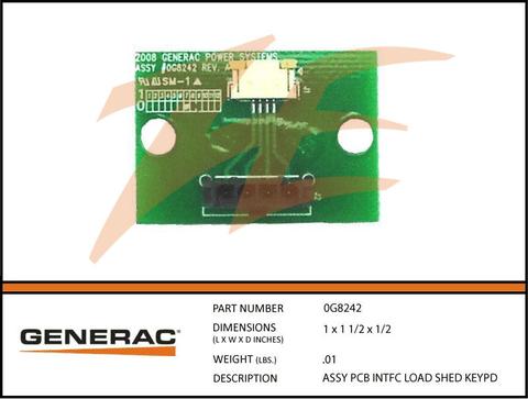 Generac 0G8242 Load Shed Keypad Interface Assembly Dropshipped from Manufacturer