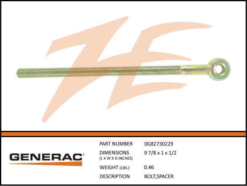 Generac 0G82730229 Spacer Bolt Dropshipped from Manufacturer OBSOLETE