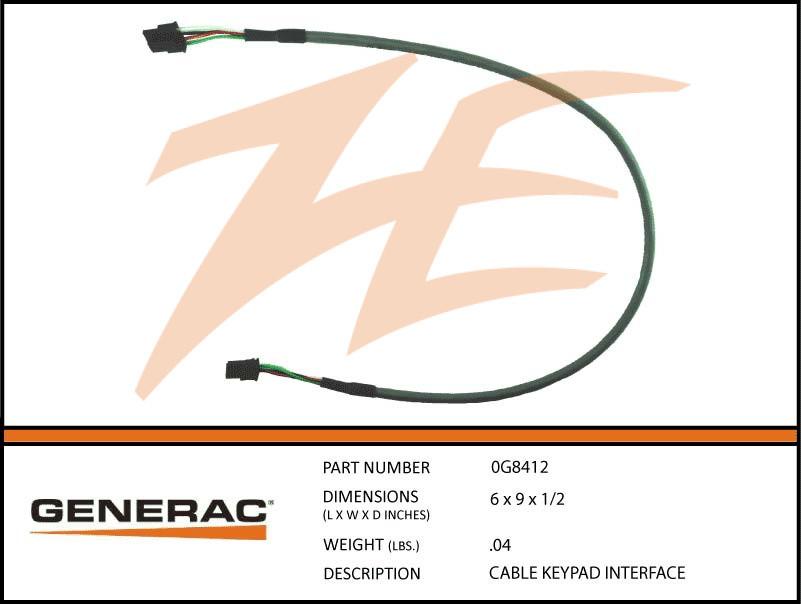 Generac 0G8412 Keypad Interface Cable Dropshipped from Manufacturer