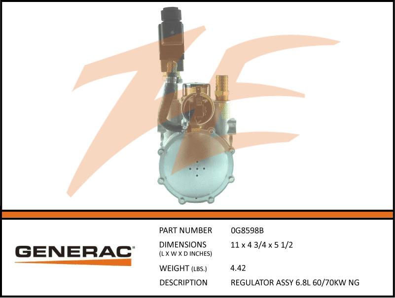Generac 0G8598B Regulator  Assembly  6.8L 60/70KW NG Dropshipped from Manufacturer
