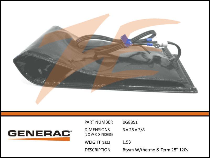 Generac 0G8851 Battery Warmer Blanket w/ Thermostat & Terminals 120V Dropshipped from Manufacturer