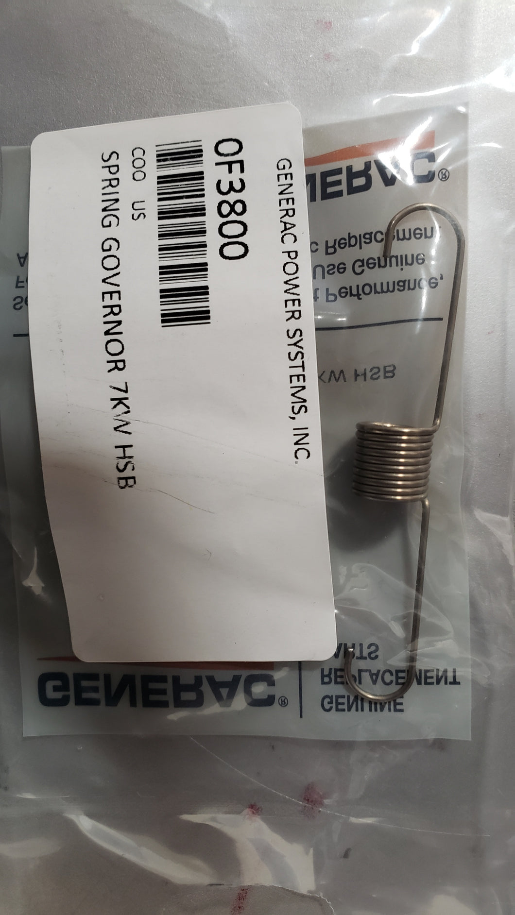 Generac 0F3800 SPRING Governor 7KW HSB Dropshipped from Manufacturer