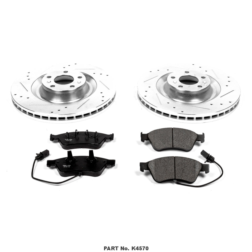 Power Stop K4570 Front Z23 Evolution Brake Kit with Drilled/Slotted Rotors and Ceramic Brake Pads