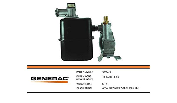 Generac 0F9078  Assembly  PRESSURE STABILIZER REG Dropshipped from Manufacturer