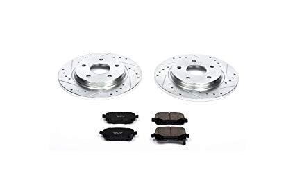 Power Stop K4569 Rear Z23 Evolution Brake Kit with Drilled/Slotted Rotors and Ceramic Brake Pads