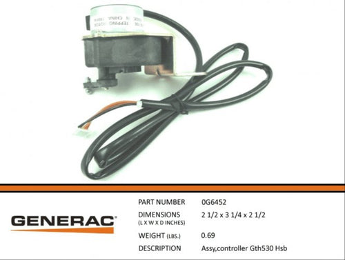 Generac 0G6452 STEPPER Assembly GTH530 HSB Dropshipped from Manufacturer