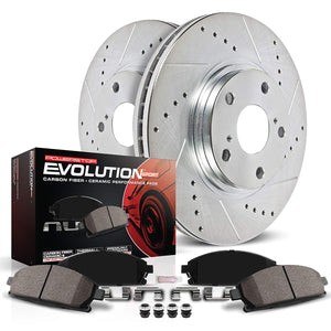 Power Stop K1058 Front Z23 Evolution Brake Kit with Drilled/Slotted Rotors and Ceramic Brake Pads