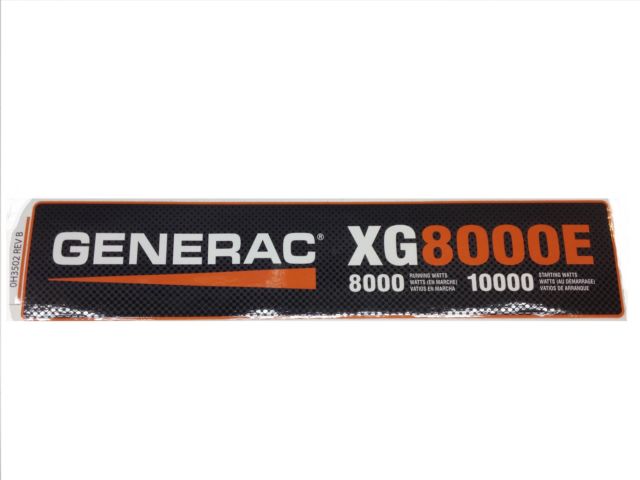 Generac 0H3502 DECAL,BACK Panel, XG8000E Dropshipped from Manufacturer